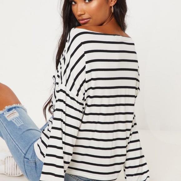 NWOT Striped Long Sleeve Shirt - Picture 3 of 3